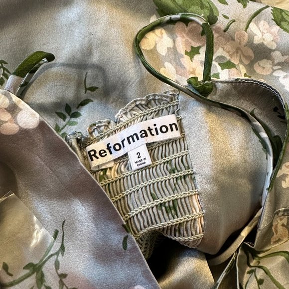 Reformation Dresses Reformation Frankie Silk Dress In Tea Garden